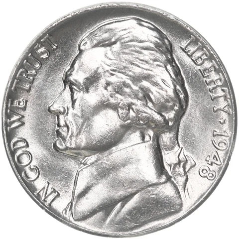 1948 (P) Jefferson Nickel BU US Coin Cover