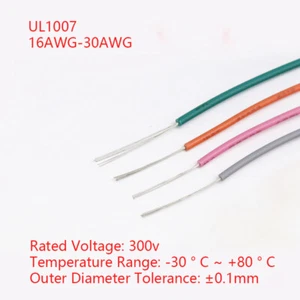 16AWG-30AWG Gauge Electric Wire Tinned Copper Flexible PVC Hookup UL1007 - Picture 1 of 7