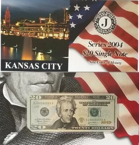 2004 $20 Kansas City District FRN BEP Portfolio # EJ 00002550 A Fr 2089-J - Picture 1 of 1