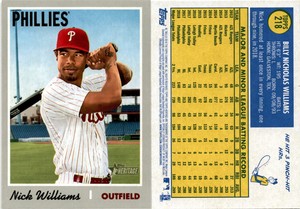Nick Williams 2019 Topps Heritage Baseball Card 218  Philadelphia Phillies