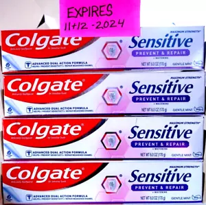 Colgate Sensitive Prevent and Repair Whitening Toothpaste 6 Ounce Pack of 4 - Picture 1 of 2