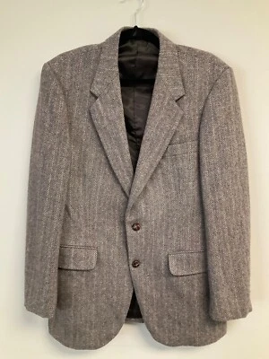 Abrigo deportivo Oakton para hombre marrón tweed 100 % lana chaqueta blazer Foto 1 de 4