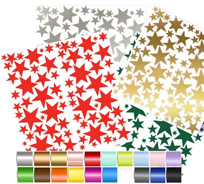 110 STERNE Sticker - STERNCHEN Weihnachten / Advent Aufkleber - 22 FARBEN! - Bild 1 von 3