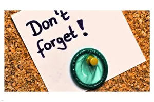 hilarious THUMB TACK CONDOM poster 20x30 FUNNY safe sex IRONIC dumb - Picture 1 of 1