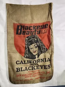 Vintage Blackeye Beauty Burlap Seed Sack Wasco California Great Graphics GA29 - Picture 1 of 8