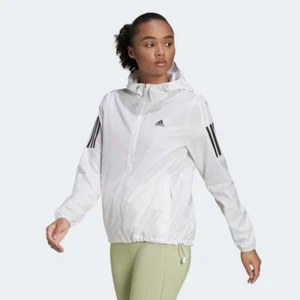 adidas Own The Run Womens Running Jacket Winbreaker Ladies Packable Coat White - Picture 1 of 8