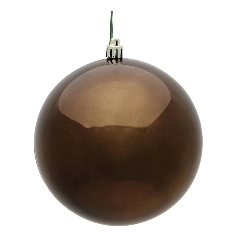 Vickerman 6" Plastic Ball Ornaments in Shiny Chocolate (Set of 4) - Image 1 of 1