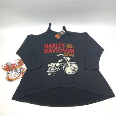 NUEVA Camisa Harley-Davidson Iron Advert Manga 3/4 1X Mujer HT4767BLK-1X Foto 1 de 4