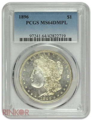 1896 $1 Morgan Dollar PCGS MS 64 DMPL  - Image 1 of 3