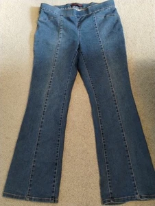 NO BOUNDARIES Junior Size XL (15-17) Blue Pull On Elastic Waist Boot Cut Jeans - Picture 1 of 7
