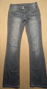 Pantalones de mezclilla para mujer Vanity Premium 28W x 35L Bootcut elásticos lavado oscuro - Imagen 1 de 12