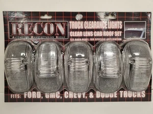 RECON  Smoked Cab Roof Lens with Amber Light, 5pc Set, 99-02 Dodge 264145BK - Picture 1 of 3