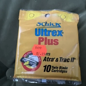 Schick Super Ultrex Plus Adatto Atra & Trac II Confezione da 10 Carrelli Doppia Lama NOS - Foto 1 di 2