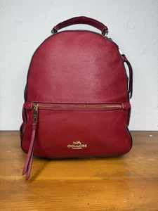 Zaino Coach Jordyn 76622 rosso e marrone bordo stampa logo fondo di magazzino così com'è vedi foto - Foto 1 di 16
