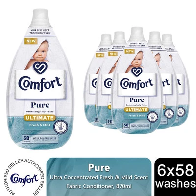 Comfort Ultra Concentrated Pure Fabric Conditioner Fresh & Mild 870ml, 348washes - Image 1 of 4
