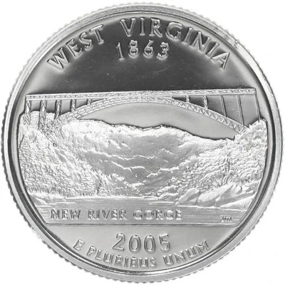 2005 S Silver Proof West Virginia State Quarter 90% Silver - Image 1 of 2