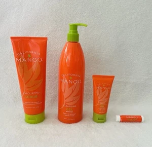 California Mango Women Body Set Cleansing Gel Exfoliating Scrub Lip Balm New - Picture 1 of 14