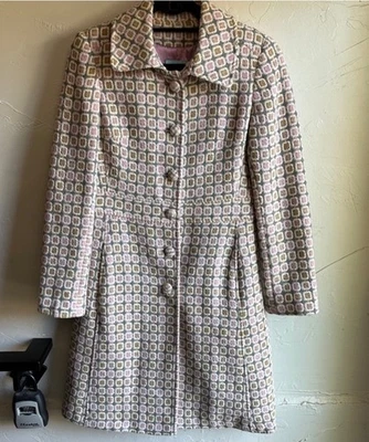 Abrigo Marciano Largo Femenino Preparación Botón Frontal Mezcla Lana Talla M Foto 1 de 4