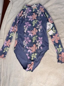Roxy Girl Wild Wind Long sleeve Rash guard Swimsuit Size 14 Girls Floral - Picture 1 of 4