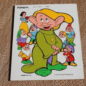 VTG Playskool "Dopey"- 190-01 - 9pc Wooden puzzle - Walt Disney Productions - Picture 1 of 1