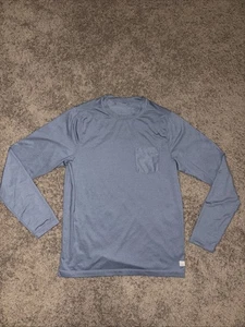 Vuori Tradewind Performance Long Sleeve Tee Shirt Pocket Men’s Medium In Blue - Picture 1 of 9