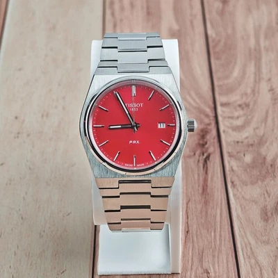 Tissot PRX Red Dial Quartz Stainless Steel 40mm  Men's Watch T137.410.11.421.00 - Image 1 of 4