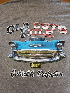 Old Guys Rule T-Shirt 1957 Chevy "Grilled to Perfection" Large 2020 - Picture 1 of 8