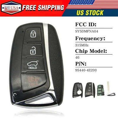 Llavero remoto inteligente para Hyundai Santa Fe Sport 4B 2013 2014 2015 2016 2017 2018 Foto 1 de 4