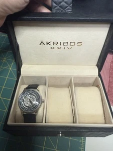 Akribos XXIV Skeleton Watch AK10SS-A - Picture 1 of 15