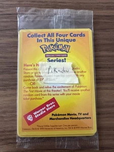 Pokemon WB First Movie Pikachu Card Black Star Promo 1999 Sealed - Picture 1 of 2