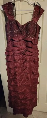 I G Nite Evenings Womens Ball Dance Gown Dress Sz 12 Burgandy - Image 1 of 4
