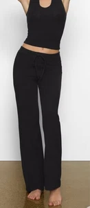 Skims Cotton Jersey Straight Leg Pant Onyx Size Large - Picture 1 of 4