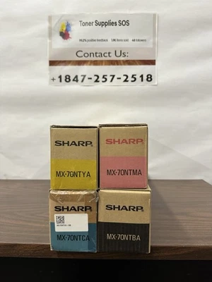 New  Genuine Set Sharp MX-70NTBA MX-70NTMA MX-70NTYA MX-70NTCA Toners Cartridge - Image 1 of 4