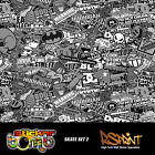 StickerBomb B &W Sticker Decal Wrap Artwork Multipurpose Skate Set 2 Theme Large