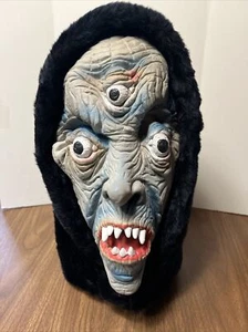 RARE VINTAGE TOPSTONE FULL HEAD HOODED HALLOWEEN MASK 3 EYED MONSTER/GHOUL - Picture 1 of 13