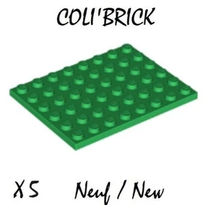 Lego 3036 - 5x Plaque / Plate 6x8 - Vert / Green - NEUF NEW - Imagen 1 de 1