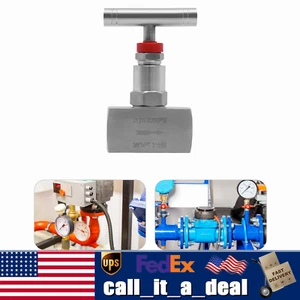 Válvula de aguja recta de acero inoxidable de 3/8" 6000 PSI de flujo hidráulico - Imagen 1 de 11