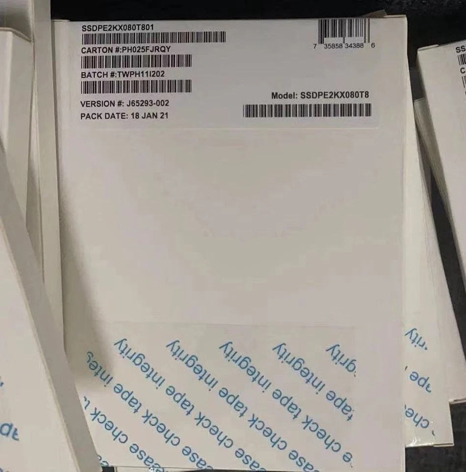 8TB Solid 2.5" Drive State SSDPE2KX080T8 P4510 SSD DC NVME U.2 Series Intel - Image 1 of 1