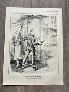 1939 punch cartoon print -  arms and the woman ! neutrality amendment - Picture 1 of 2