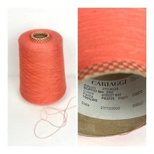 Cone Of Cariaggi Soffio Cashmere Yarn 2/60 415 Grams Coral Color Italy 0/Lace - Picture 1 of 8