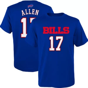 Youth Buffalo Bills Josh Allen Blue Name & Number Mainliner Jersey T-Shirt - Picture 1 of 6