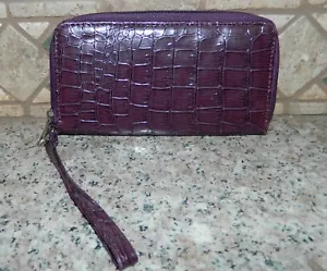 CAPELLI Púrpura Imitación Piel de Serpiente Cremallera Tarjeta de Identificación Dinero Cartera Bolsa Muñequera - Imagen 1 de 3