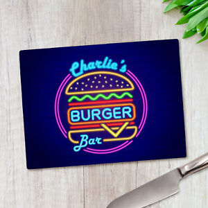 Spersonalizowany burger bar dowolne imię szkło duża deska do krojenia blatu roboczego