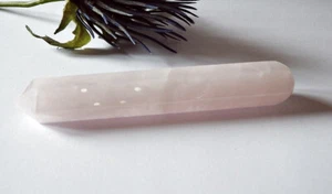 SCHMUCK-STCK MASSAGE STAB Quarz Massagestab Rosenquarz Massagegriffel hexagonal - Picture 1 of 3