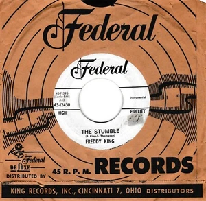 FREDDY KING TAKIN' CARE OF BUSINESS 1962 WHITE LABEL PROMO FEDERAL BLUES 45 - Picture 1 of 1