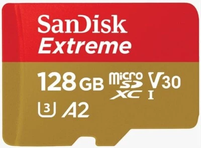 SanDisk Extreme | 128GB | Micro SD XC | UHS-I U3 A2 V30 Memory Card - Image 1 of 4