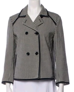 Max Mara Women's Size 4 Houndstooth Blazer Jacket *Flaw* - Picture 1 of 11