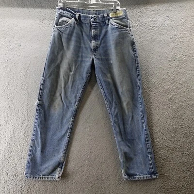 Bulwark Jeans Adult 32x32 Blue Denim Classic Fit Straight Leg Distressed Men's - Image 1 of 4