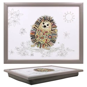 Lap Tray with Bean Bag Hattie Hedgehog Bug Art Cushioned Laptop Breakfast Tray - Picture 1 of 1