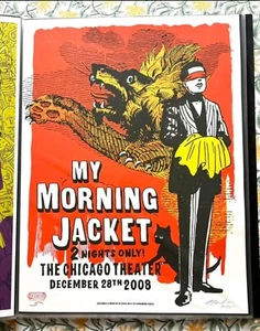 My Morning Jacket Chicago Theater 12/28/2008 Poster Ryan Nole S/N #/500 NM - Picture 1 of 1